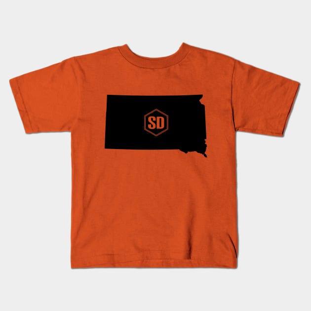South Dakota Homer (Black) Kids T-Shirt by caknuck